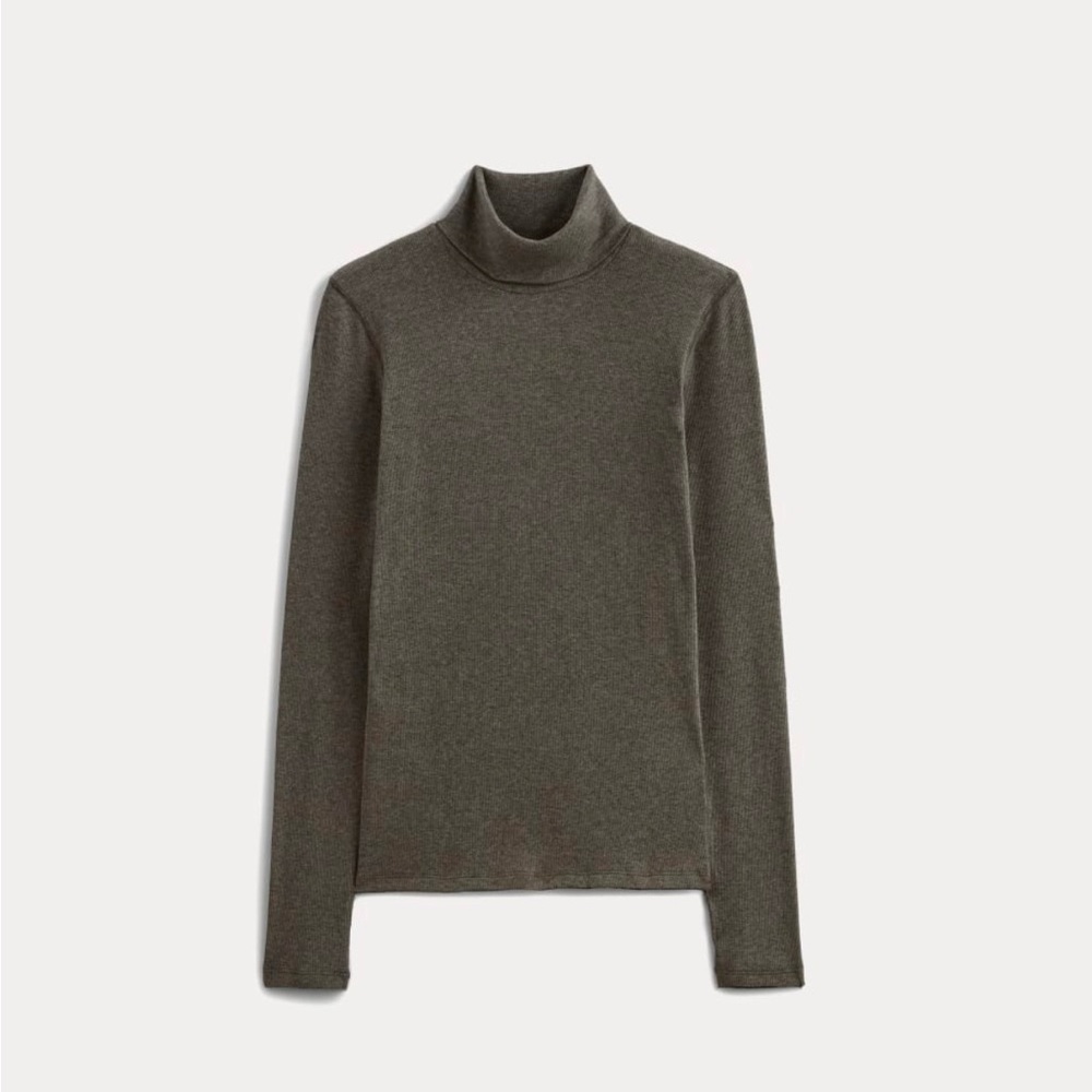 Everlane The Luxe Rib Turtleneck - Heathered Fatigue